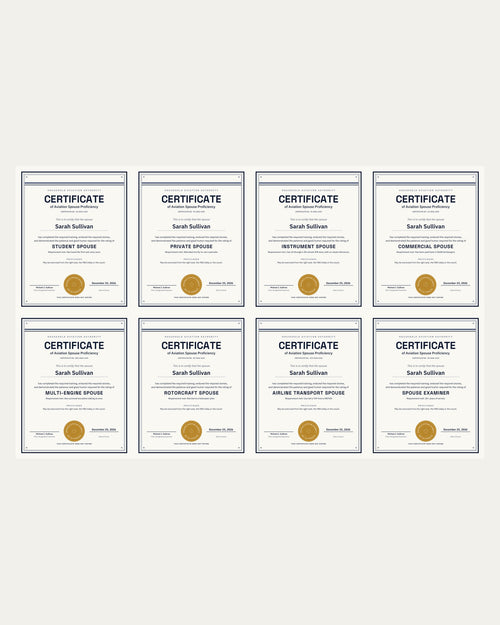 Certificate of Aviation Spouse Proficiency (Personalized)